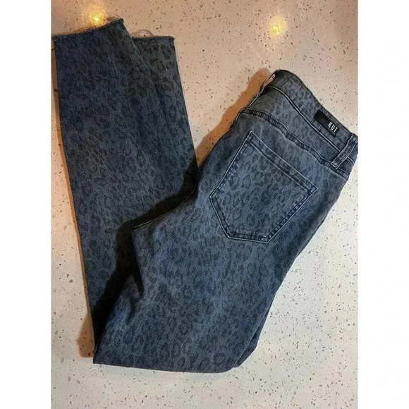 Kut from the Kloth connie jeans with cheetah print size 8 high rise skinny ankle - Picture 4 of 5